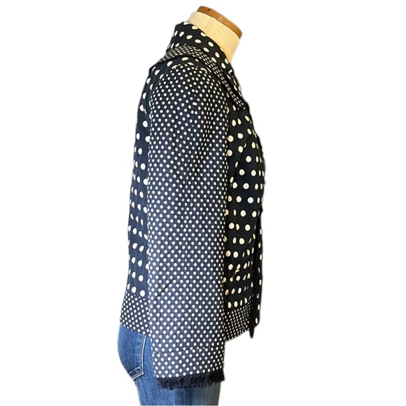 Tory Burch 'Leonora' Polka Dot Fringe Jacket, Navy Blue, size 10 - Picture 9 of 14
